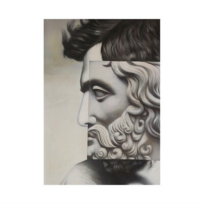 #ad 24*36in Statue Man Poster Unframed Canvas Prints Home Wall Hanging Decoration $10.53