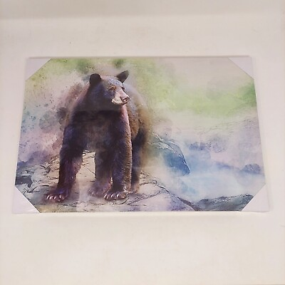 #ad Black Bear Wall Canvas Art Picture 12x18 Christmas Gift $4.99