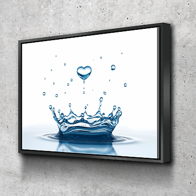 #ad Heart Drop Water Bathroom Wall Art Bathroom Wall Decor Bathroom Canvas Art P $214.95