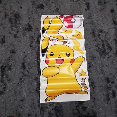 #ad Giant Pikachu Pokemon Wall Decals Mural Peel amp; Stick Stickers Room Décor $13.49