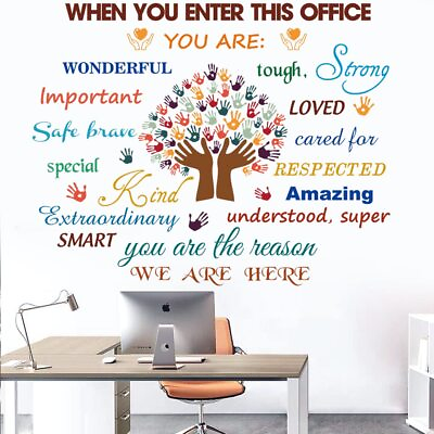 #ad Office Wall Stickers Inspirational Quotes Decals Peel and Stick Motivational ... $18.43