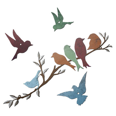 #ad Metal Birds On Branches Wall Decor Bird Ornament Birds On Branch Art Craft $16.38