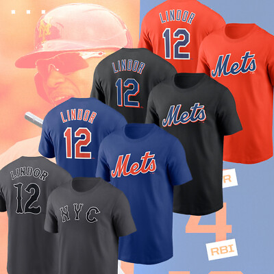#ad NEW Francisco Lindor #12 New York Mets 2024 Player Name amp; Number T Shirt Fans $34.99