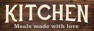 #ad Kitchen Meals Made with Love Rustic Looking Wood Sign Wall Décor B3 06180028045 $49.95