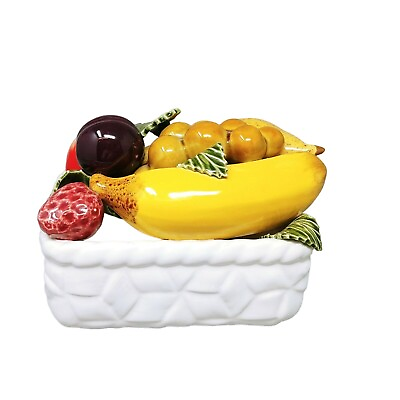 #ad Decorative Fruit Basket Ceramic One Pc. Made in Portugal Vintage Kitchen Decor $11.98