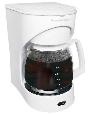 #ad 12 Cup Kitchen Coffee Coffeemaker Brewer CounterTop Coffee Machine White $25.64