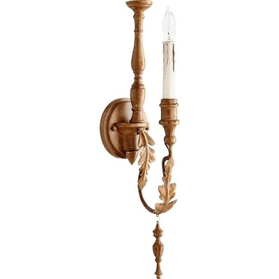 #ad 1 Light Traditional Wood Toned Candle Wall Sconce 22 Inches H by 5 Inches $131.36
