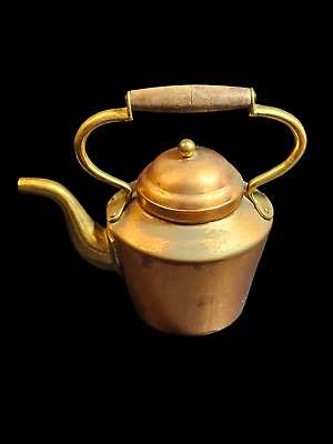 #ad Copper and Brass Mid Century Modern Tea Kettle Copper Ware $29.99