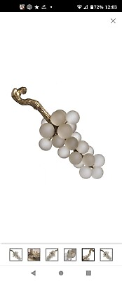 #ad French Glass Grape Decor Brass $349.99