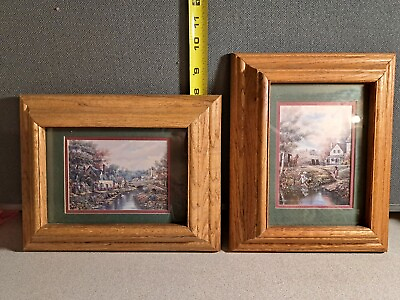 #ad Two Beautiful Double Matted 8x10 Wood Framed Art Prints #2207L124 $24.00
