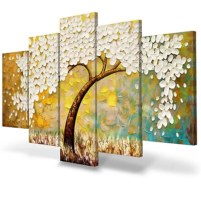 #ad Large Wall Art Paintings for Bedroom Cherry Blossom Tree White Flower Wall Pa... $172.38