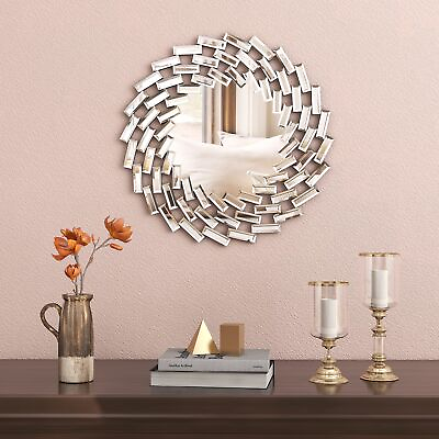 #ad 18quot; Decorative Wall Mirror Living Room Modern Round Mirrors for Wall Decor Si... $138.26