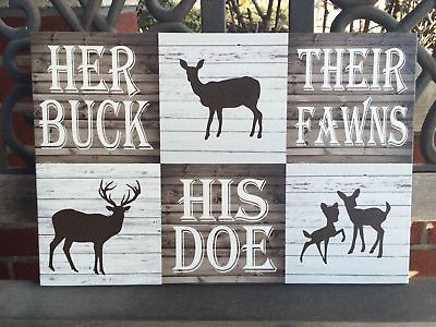 #ad Deer Family Custom Canvas Valentines Day Anniversary Gift Rustic Home Decor $83.49