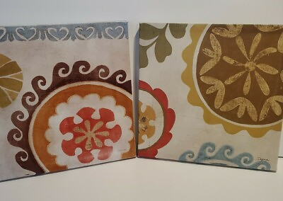 #ad Canvas Pattern 12x12 Wall Hanging Art Target set of 2 $10.00