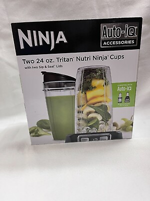 Ninja Auto iQ accessories Two 24 oz Tritan Nutri Ninja Cups w 2 Sip amp; Seal lids $20.95