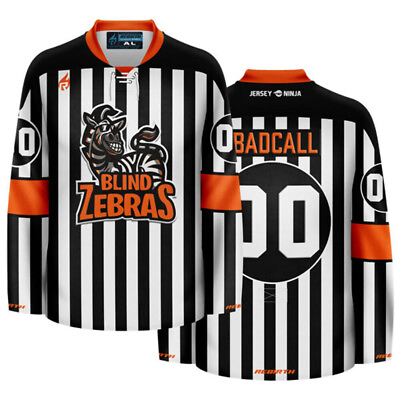 #ad Blind Zebras Funny Hockey Jersey $134.95