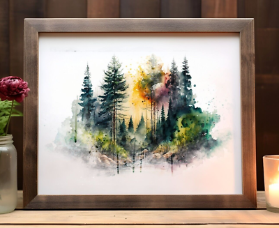 #ad Landscape Wall Art Print Forest Trees Wall Art Decor Print Home Decor $9.99