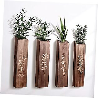 #ad #ad 4 Pack Wood Indoor Wall Planters Modern Wall Decor for Living Room Bedroom $42.06