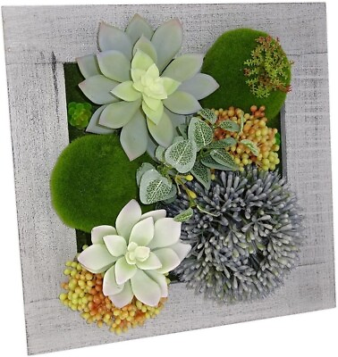 #ad Wall Mounted 3D Artificial Flowers With Wood Frame and Art Wall Decor $27.99