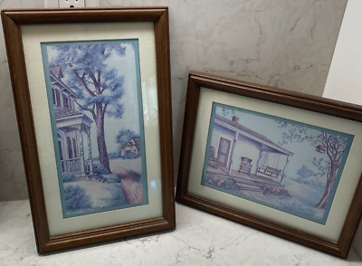 #ad #ad Vintage Country Home Interior Prints Wall Art Framed Kay Lamb Shannon Set of 2 $27.48