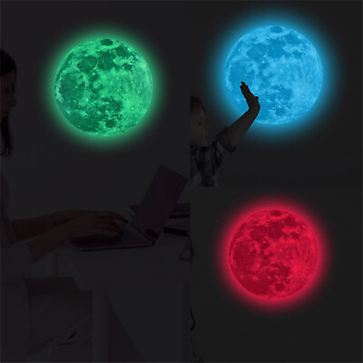 3D Large Fluorescent Removable Dark Wall In The Moon Glow Wall Stickers $6.94
