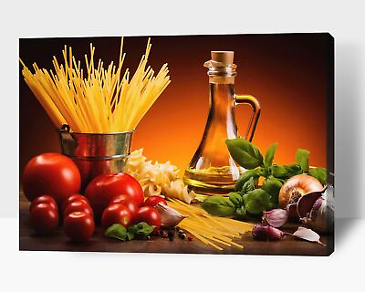 #ad Kitchen Wall Decor Canvas Art Colorful Ingredient Vegetable and Fruit Canvas... $105.95