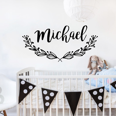 #ad Personalized Baby Name Wall Decal Boho Wall Decor Rustic Nursery Decor F7 $84.99