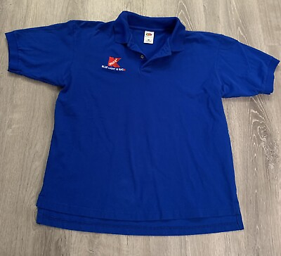 #ad Vintage Kmart “Blue Light Is Back” Blue Employee Polo Adult XL $27.99