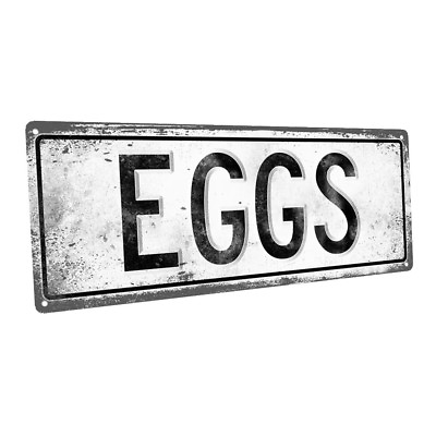 #ad Eggs Metal Sign; Wall Decor for Kitchen and Dinning Room $19.99