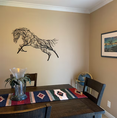 #ad Metal Wall Art Geometric Metal Horse Decor Home Office Decoration Wildlife $89.84