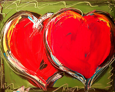 #ad HEARTS ABSTRACT Abstract Modern Original Oil Painting contemporary art $175.00