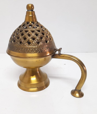 #ad Lobandan Vintage Brass Incense Burner with Handle Golden $40.00