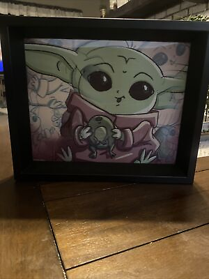 #ad Baby Yoda Wall Decor 3D holographic moving picture baby yoda $12.00