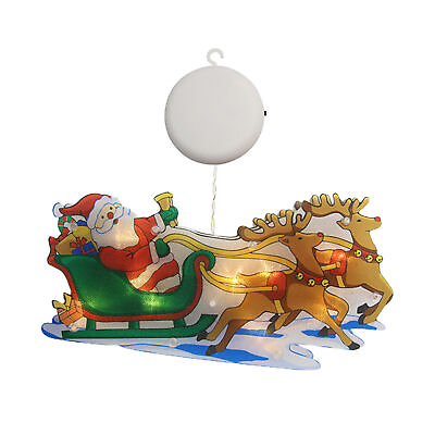 #ad #ad Christmas Decor Light Eco friendly Festive Reindeer Santa Led Window Suction Cup $10.88