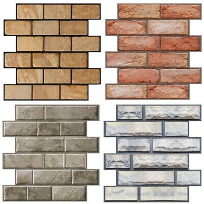 #ad 3D Simulation Brick Pattern Tile Stickers Children Anti collision Wall Stickers $8.35