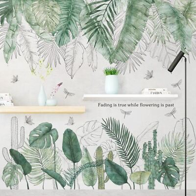 #ad #ad Green Leaves Wall Stickers for Bedroom Living room Dining Kitchen Kids Room $23.12