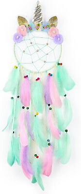 #ad Dream Catchers for Kids Unicorn Wall Decor for Girls Bedroom Flower Feather Wall $20.39