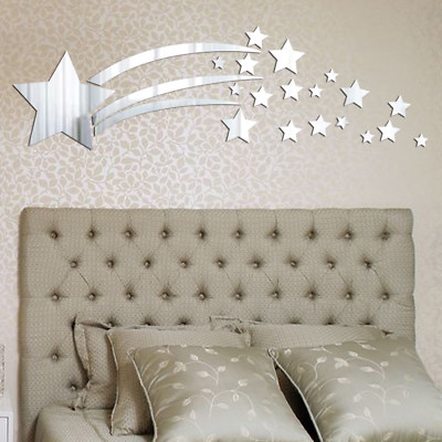 #ad US Removable 3D Mirror Star Decal Art Mural Acrylic Wall Sticker Home DIY Decor $7.04