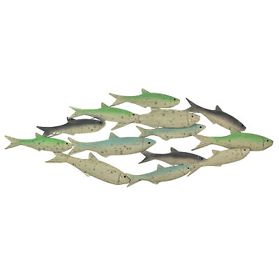 #ad 28 Inch Metal Tropical School Of Fish Wall Hanging Sculpture Nautical Art $59.99