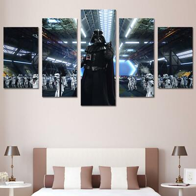 #ad Star Wars Movie Darth Vader Framed 5 Piece Canvas Wall Art Painting Poster Pictu $249.00