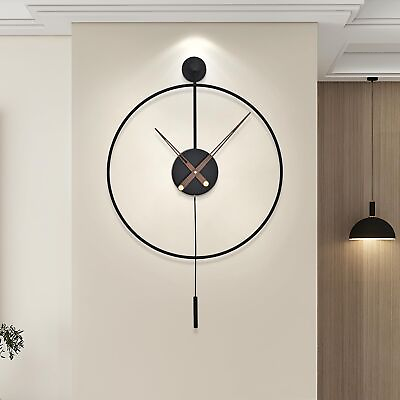 #ad Large Wall Clocks for Living RoomOversized Decorative Black Metal 20 inch Si... $81.45