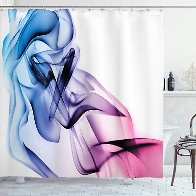 Colorful Smoke Dynamic Flow Swirls Contemporary Decor Art Shower Curtain Set $41.99