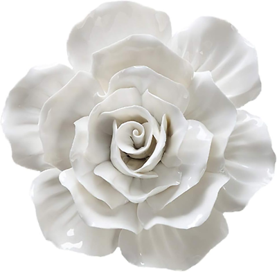 #ad Rose Ceramic Flower Wall Décor Artificial 3D Flower Wall Art for Living Room Hom $123.82