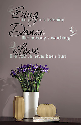 #ad #ad DANCE SING LOVE Wall Decals Quotable Stickers Inspirational Wall Decorations $10.00