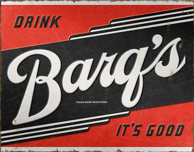 #ad Barq#x27;s Root Beer Its Good Logo Soda Pop Kitchen USA Wall Décor Metal Tin Sign $21.99