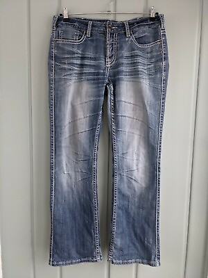 #ad Cowgirl Tuff Edgy Womens 31x31 Jeans Stretch Faded Medium Wash 35x32 JEDGYJ $59.99