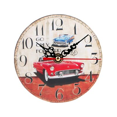 #ad Retro Wall Clock Decorative Wall Clocks Vintage Clock Modern Wall Clocks Rust... $15.26