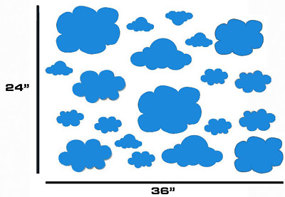 #ad CLOUDS WALL ART VINYL Decals Stickers KIDS BABY ROOM $24.00