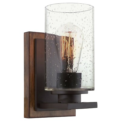 #ad #ad Kira Home Sedona 9quot; Modern Rustic Wall Sconce Seeded Glass Cylinder Shade $30.02