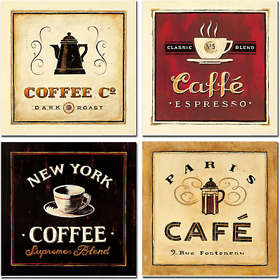 #ad Coffee Wall Art Kitchen Decor Vintage Canvas Prints Coffee Cup Latte Mocha Cafe $45.99